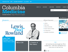Tablet Screenshot of columbiamedicinemagazine.org